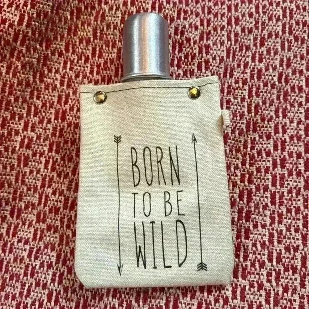 Capabunga Tote+Able Canvas Flask 4-Ounce, Born To Be Wild